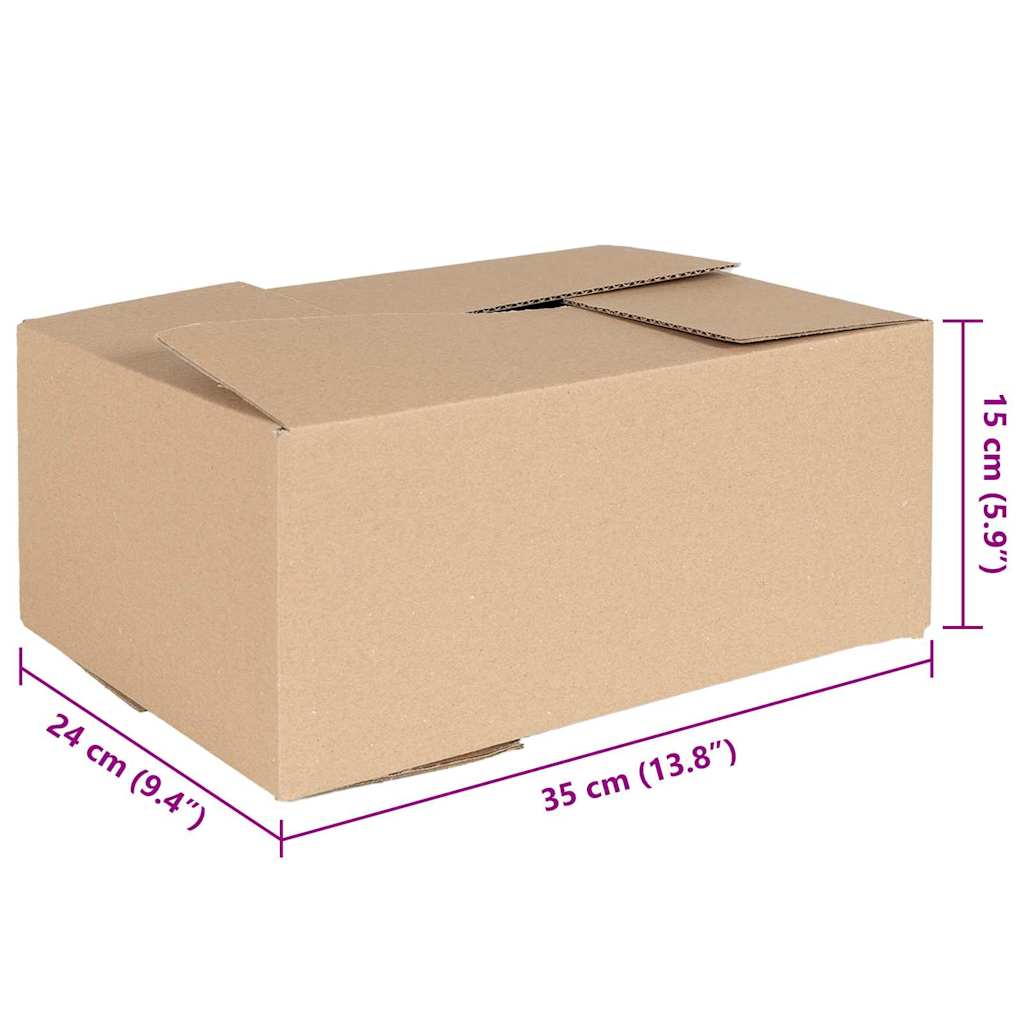 Sammenleggbar boks 50 pcs Naturlig 35 x 24 x 15 cm Papp