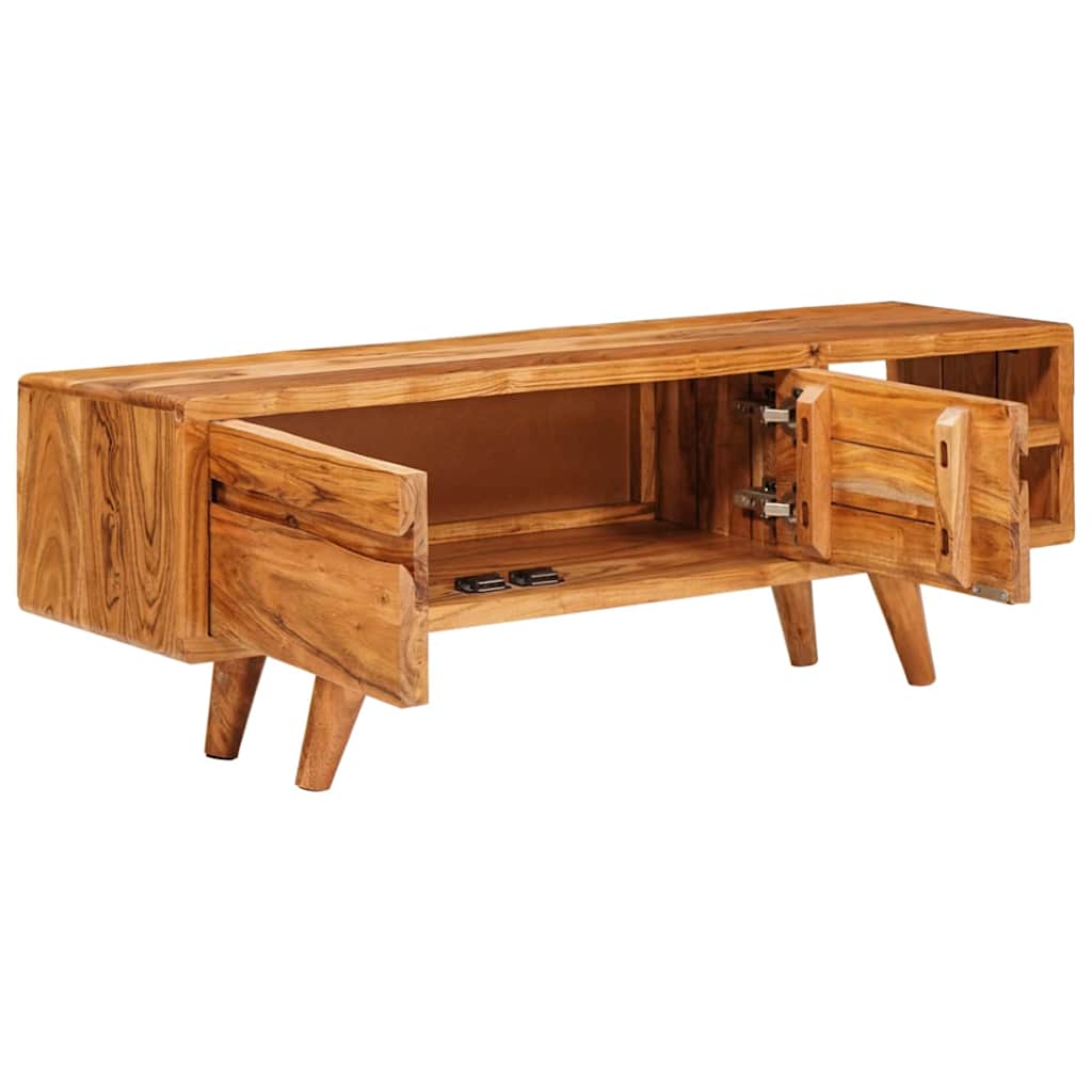 TV-skap med hylle med dør Brun 110 x 30 x 40 cm Solid akasietre