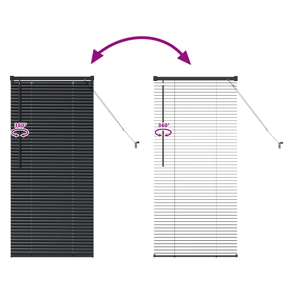 Venetianspersienner Svart 60 x 2,5 x 130 cm Aluminium