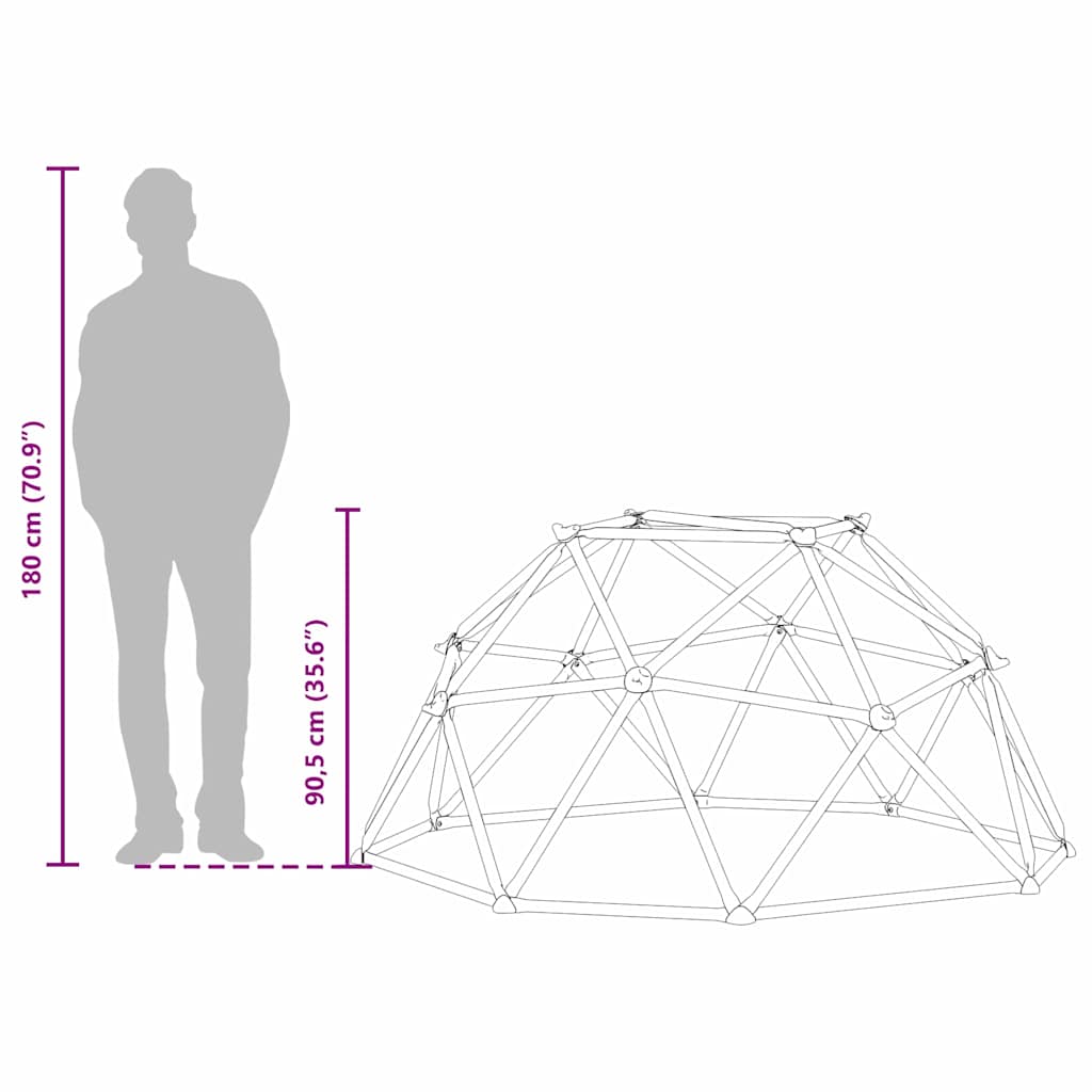 Klatredome for barn Blå 6FT uten sklie Stål