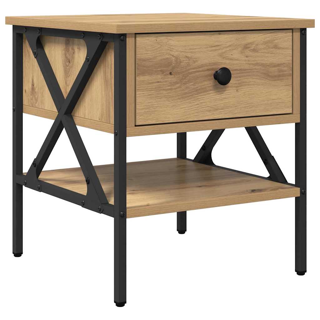 Nattbord med skuff 2 pcs artisan eik 40 x 42 x 45 cm