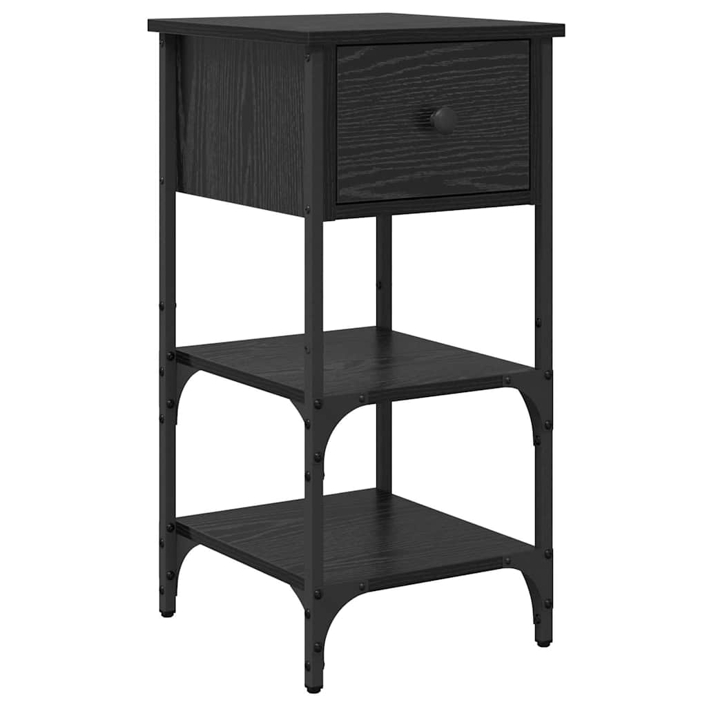 Nattbordskap 2 pcs Svart Eik 33,5 x 36 x 70 cm Konstruert tre