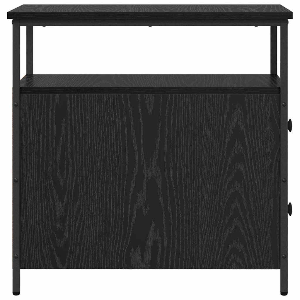Nattbordskap 2 pcs Svart eik 30 x 60 x 60 cm Konstruert tre