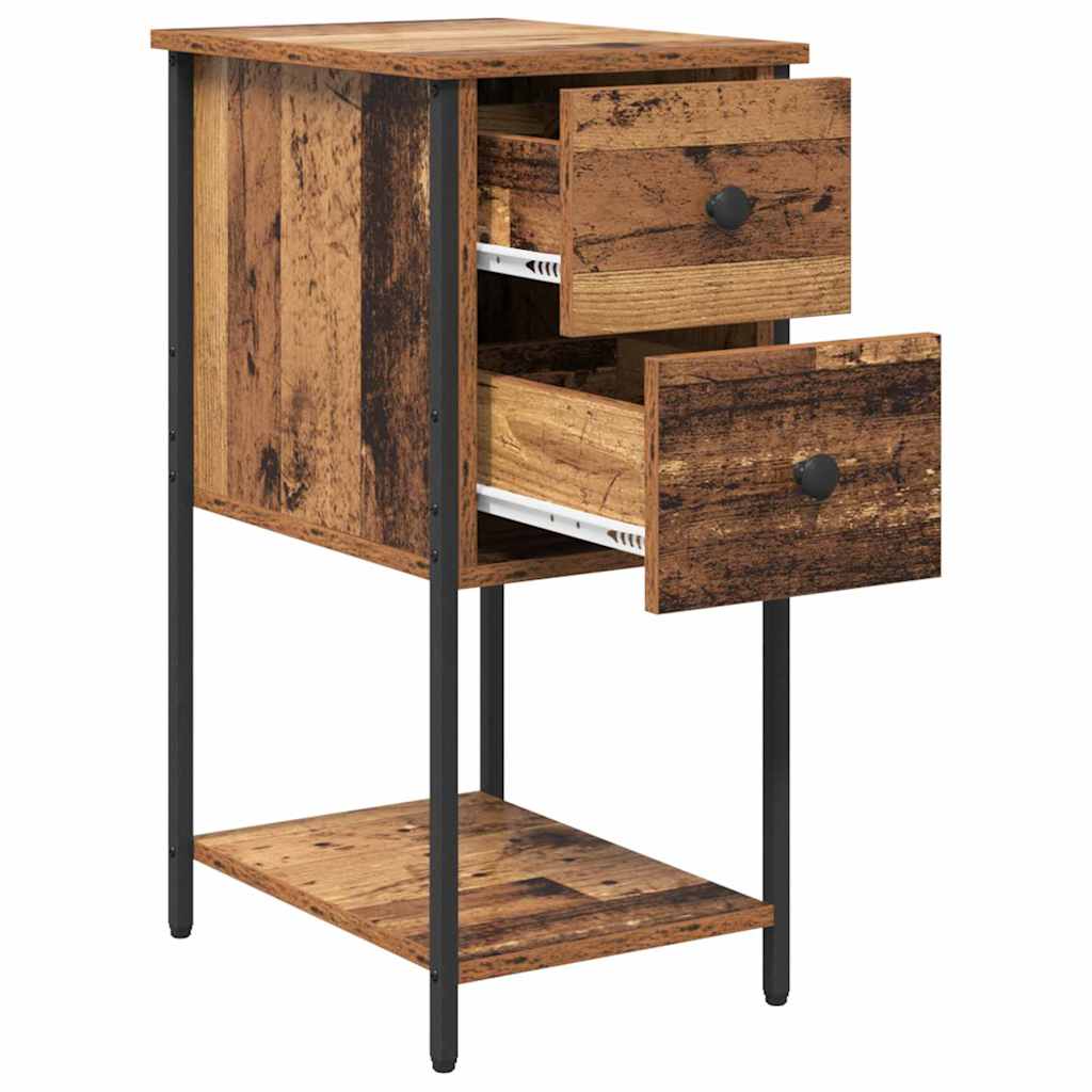 Nattbordskap 2 pcs Gammelt tre 32 x 42 x 70 cm Konstruert tre