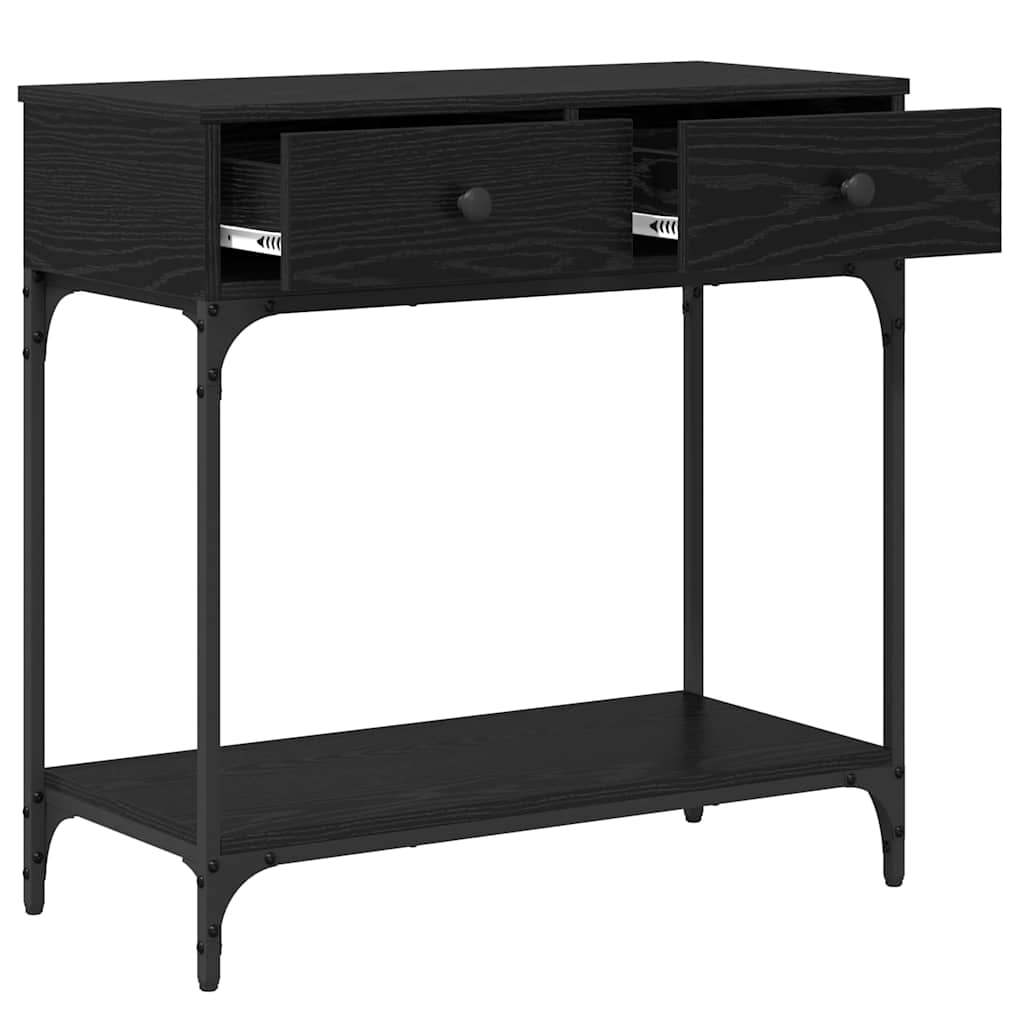 Konsollbord Svart eik 75 x 34,5 x 75 cm Konstruert tre