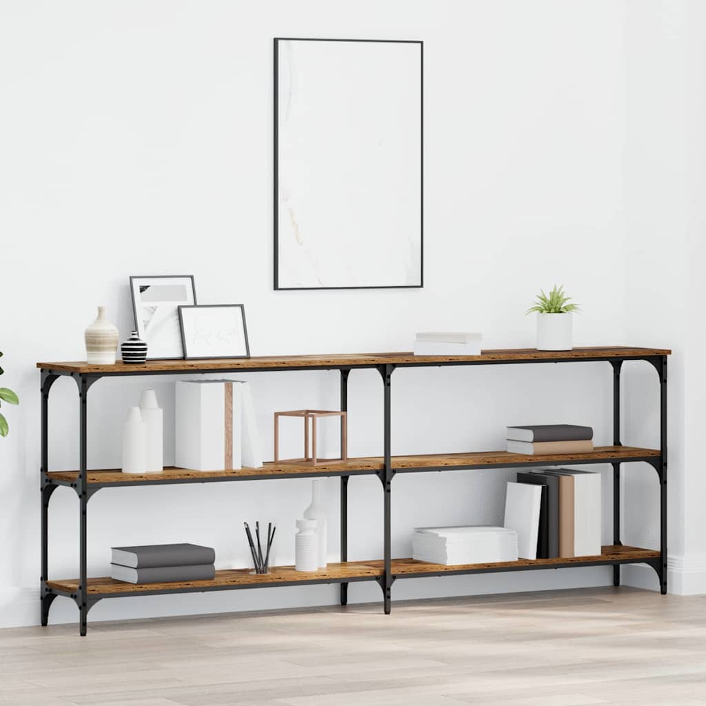 Konsollbord Gamle tre 200 x 29 x 75 cm Ingeniørtre og metall