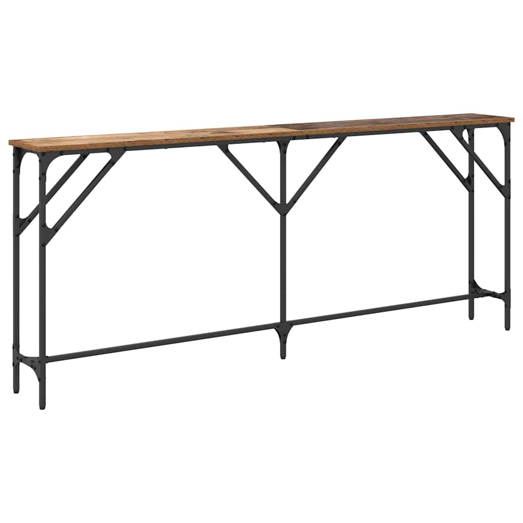 Konsollbord Gamle tre 180 x 23 x 75 cm Ingeniørtre og metall