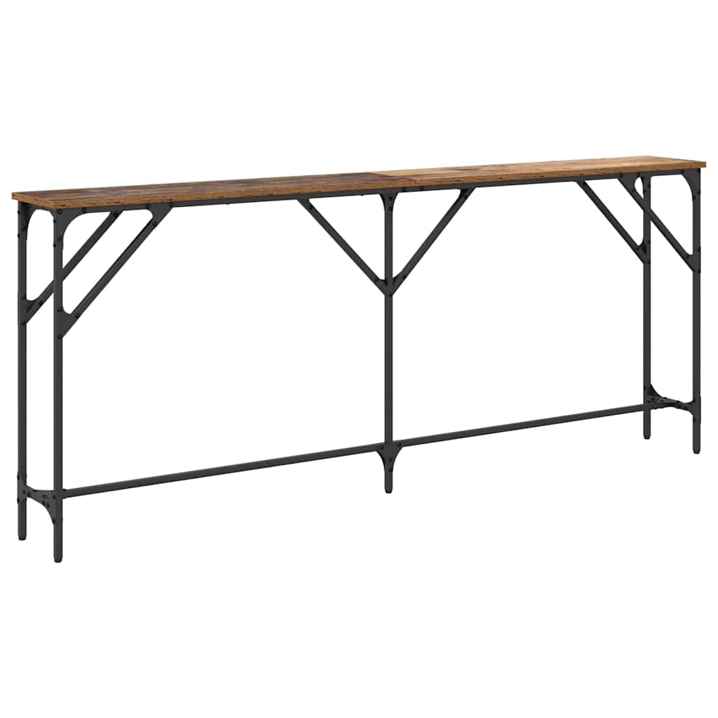 Konsollbord Gamle tre 180 x 23 x 75 cm Ingeniørtre og metall