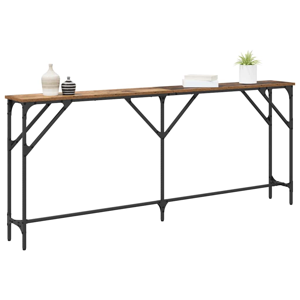 Konsollbord Gamle tre 180 x 23 x 75 cm Ingeniørtre og metall