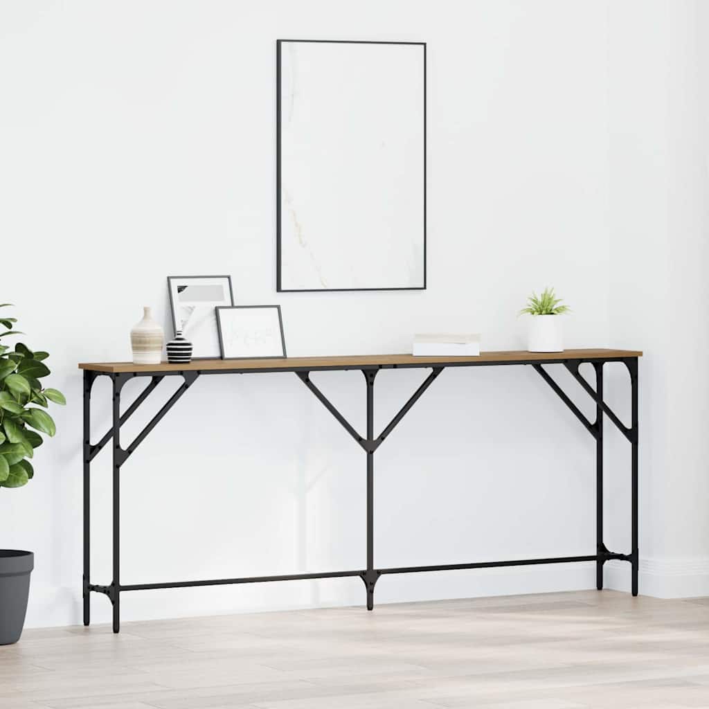 Konsollbord artisan eik 180 x 23 x 75 cm Ingeniørtre og metall