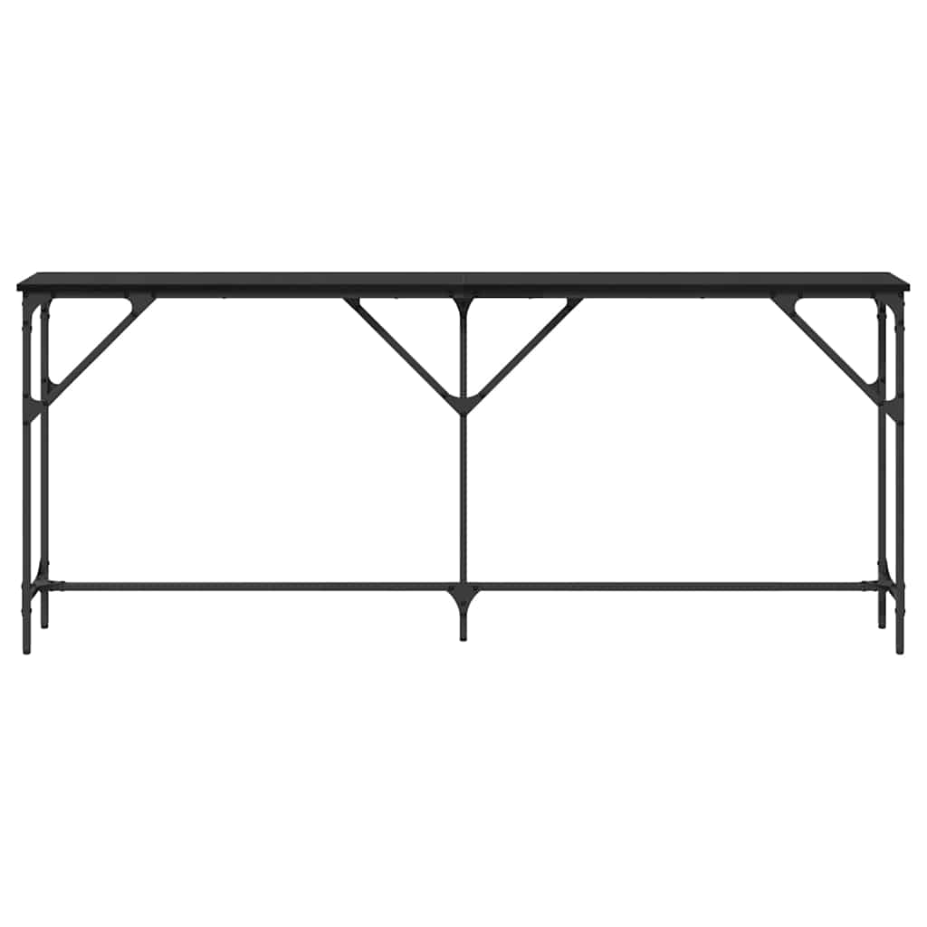 Konsollbord Svart eik 180 x 23 x 75 cm Ingeniørtre og metall