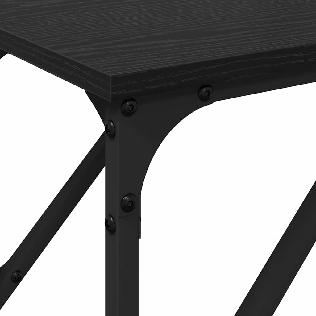 Konsollbord Svart eik 200 x 29 x 75 cm Ingeniørtre og metall