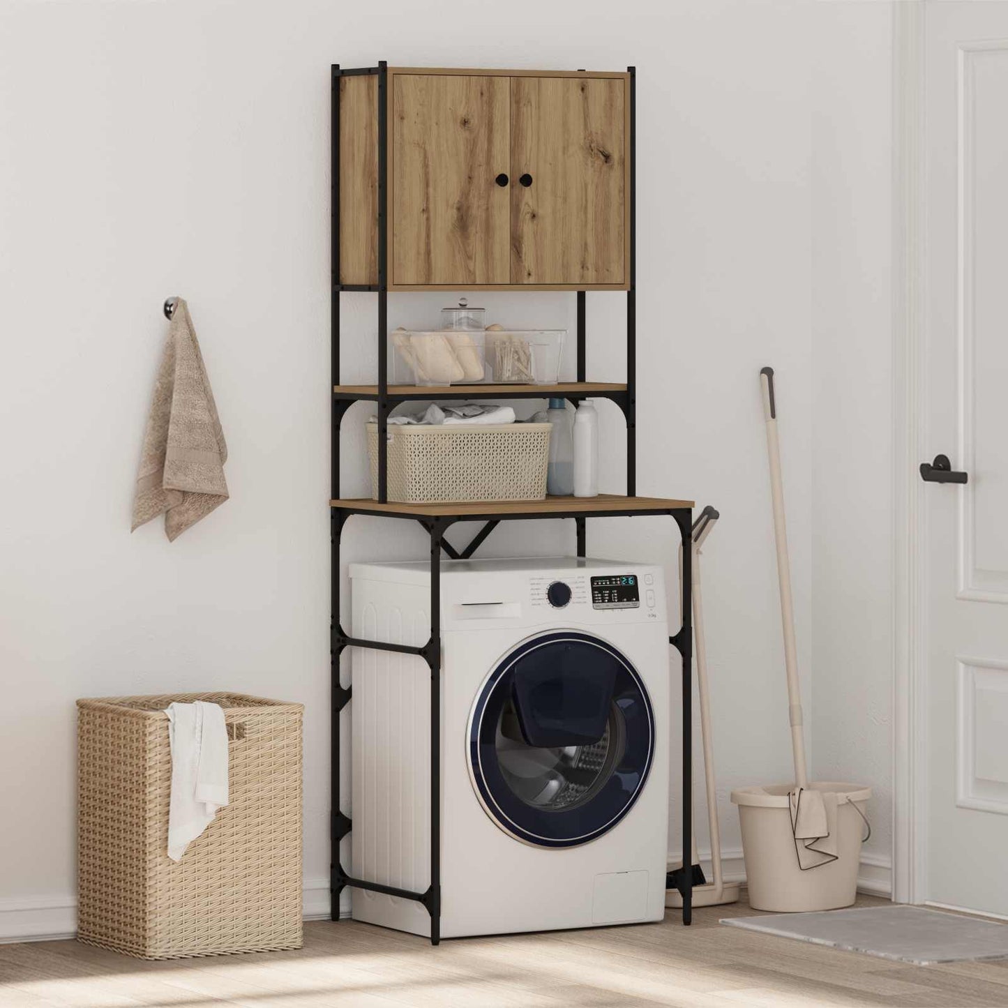 Vaskemaskinskap Artisan Eik 68 x 48,5 x 194 cm Konstruert tre