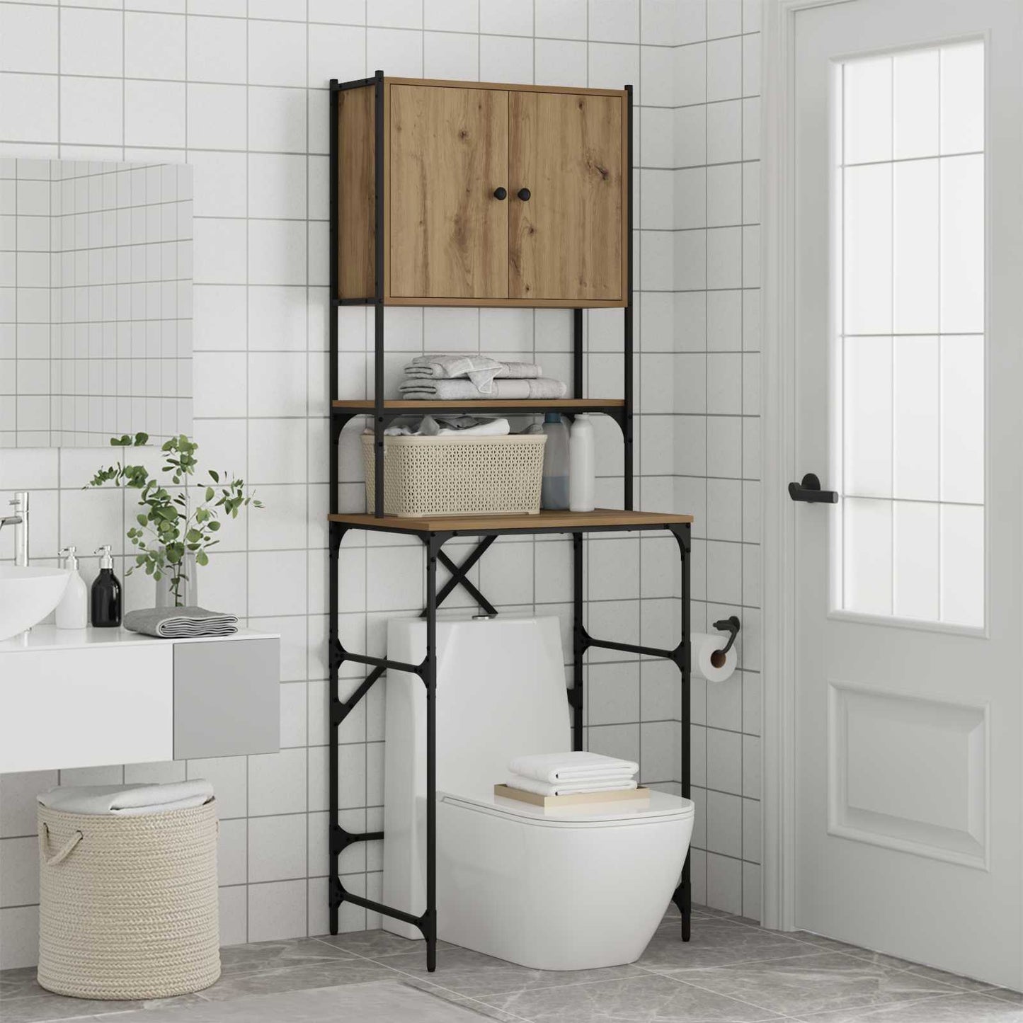 Vaskemaskinskap Artisan Eik 68 x 48,5 x 194 cm Konstruert tre