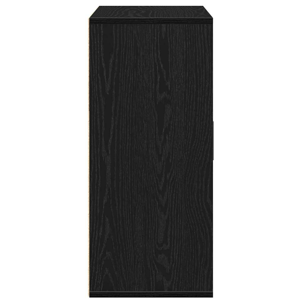 Serviesskap med skuff Svart Eik 60 x 31 x 70 cm Konstruert tre