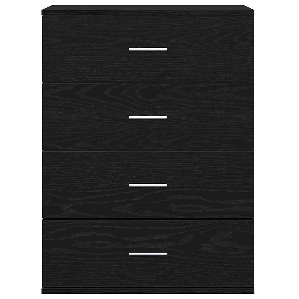 Serviesskap med skuff Svart Eik 60 x 39 x 80 cm Konstruert tre