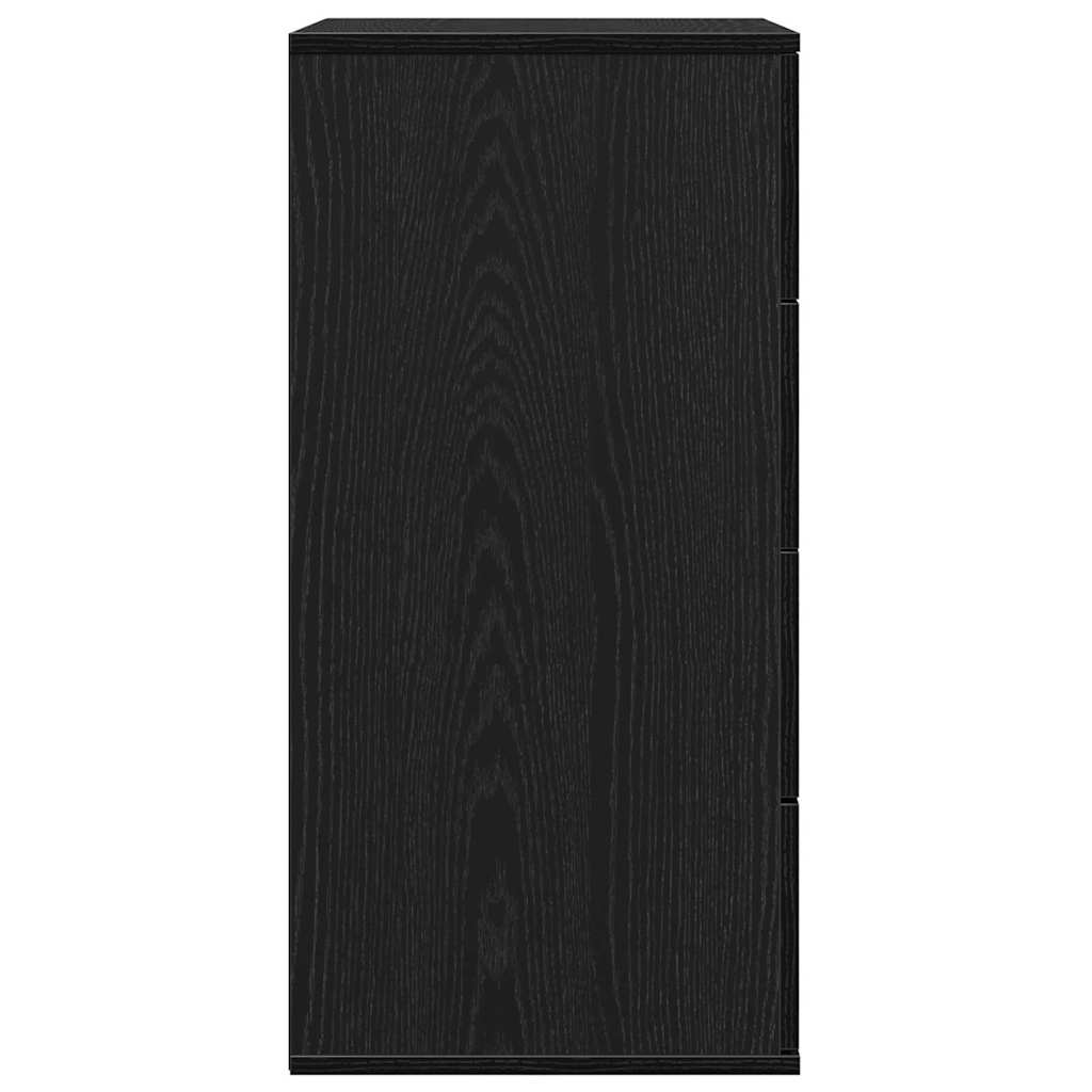 Serviesskap med skuff Svart Eik 60 x 39 x 80 cm Konstruert tre