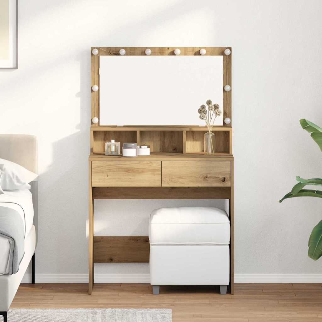 Sminkebord Artisan Eik 80 x 41 x 134,5 cm Konstruert tre