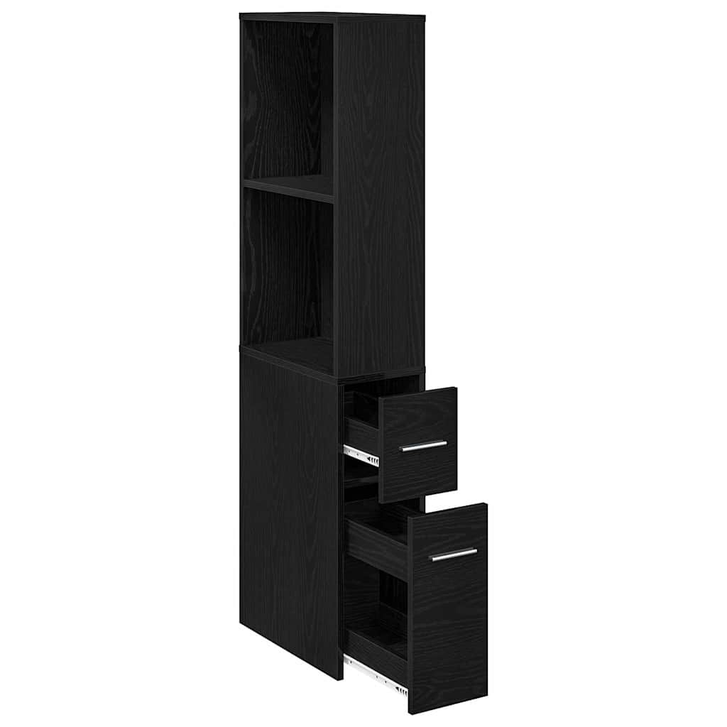 Baderomsinnredningssett Veggmontert Svart Eik 22 x 41 x 135 cm