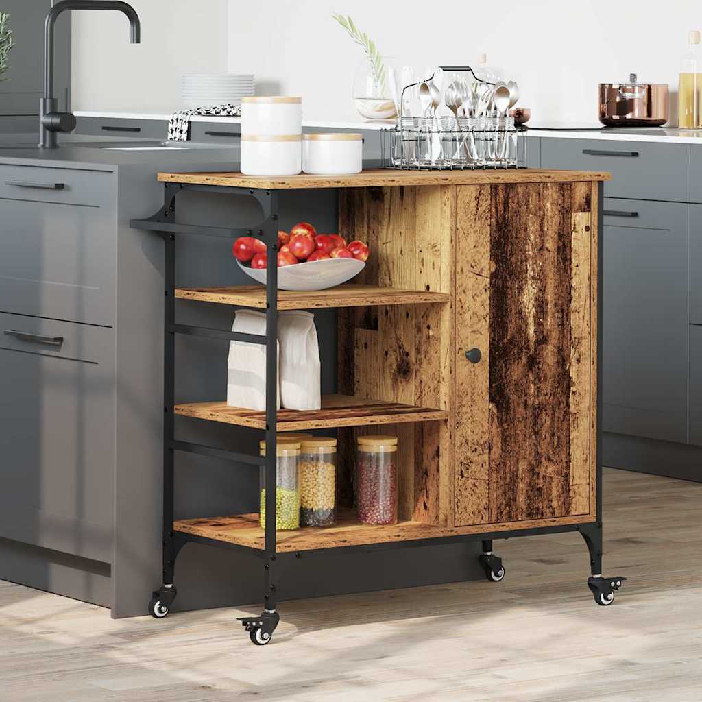 Kjøkkenvogn Gammelt tre 87,5 x 39 x 84,5 cm Konstruert tre