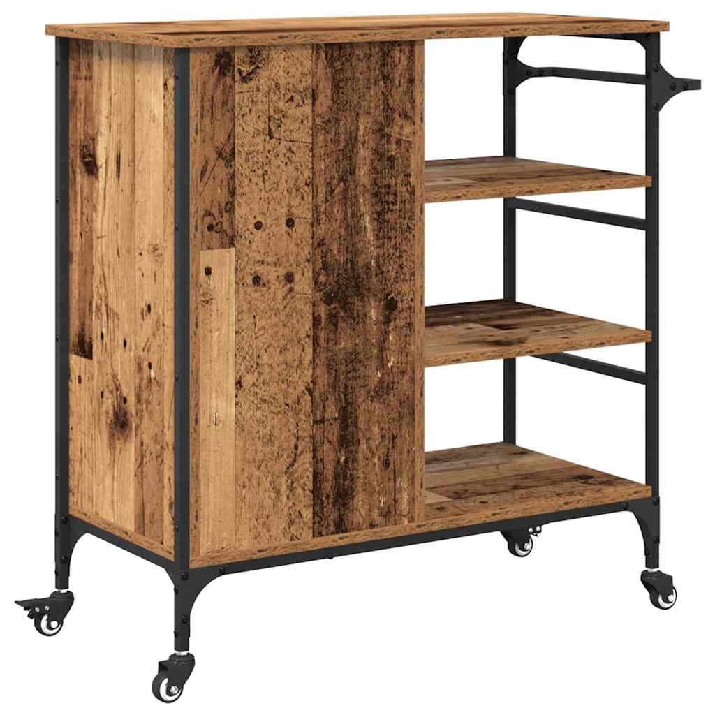 Kjøkkenvogn Gammelt tre 87,5 x 39 x 84,5 cm Konstruert tre
