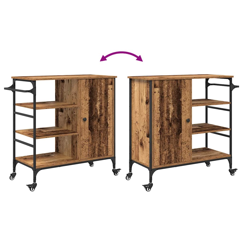 Kjøkkenvogn Gammelt tre 87,5 x 39 x 84,5 cm Konstruert tre