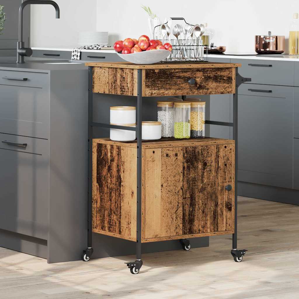 Kjøkkenvogn Gammelt tre 56 x 43 x 89,5 cm Konstruert tre