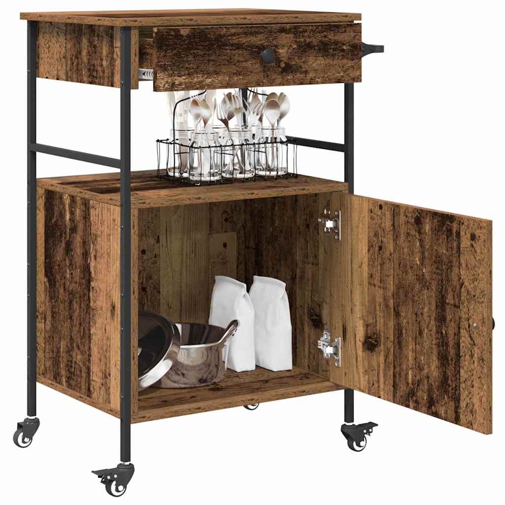 Kjøkkenvogn Gammelt tre 56 x 43 x 89,5 cm Konstruert tre