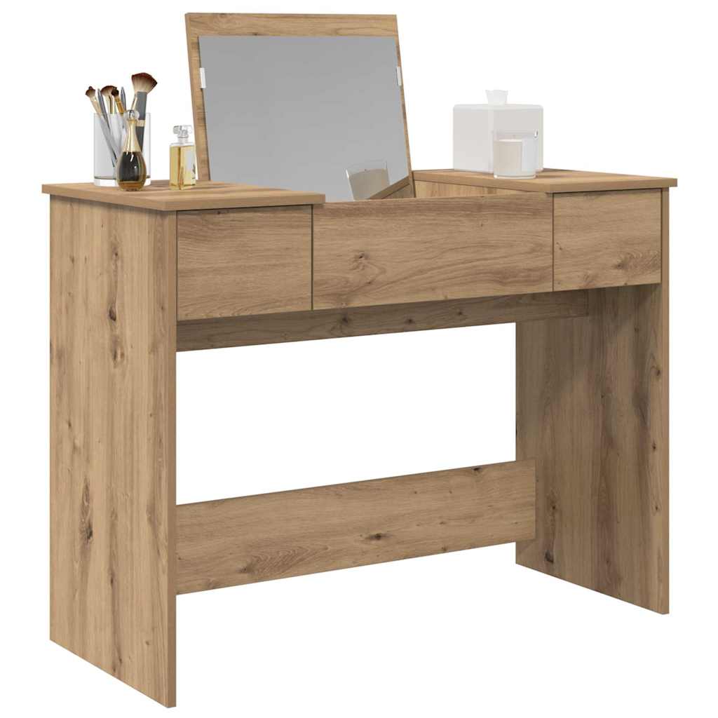 Kosmetikkbord med skuff med speil Artisan Eik 100 x 45 x 76 cm