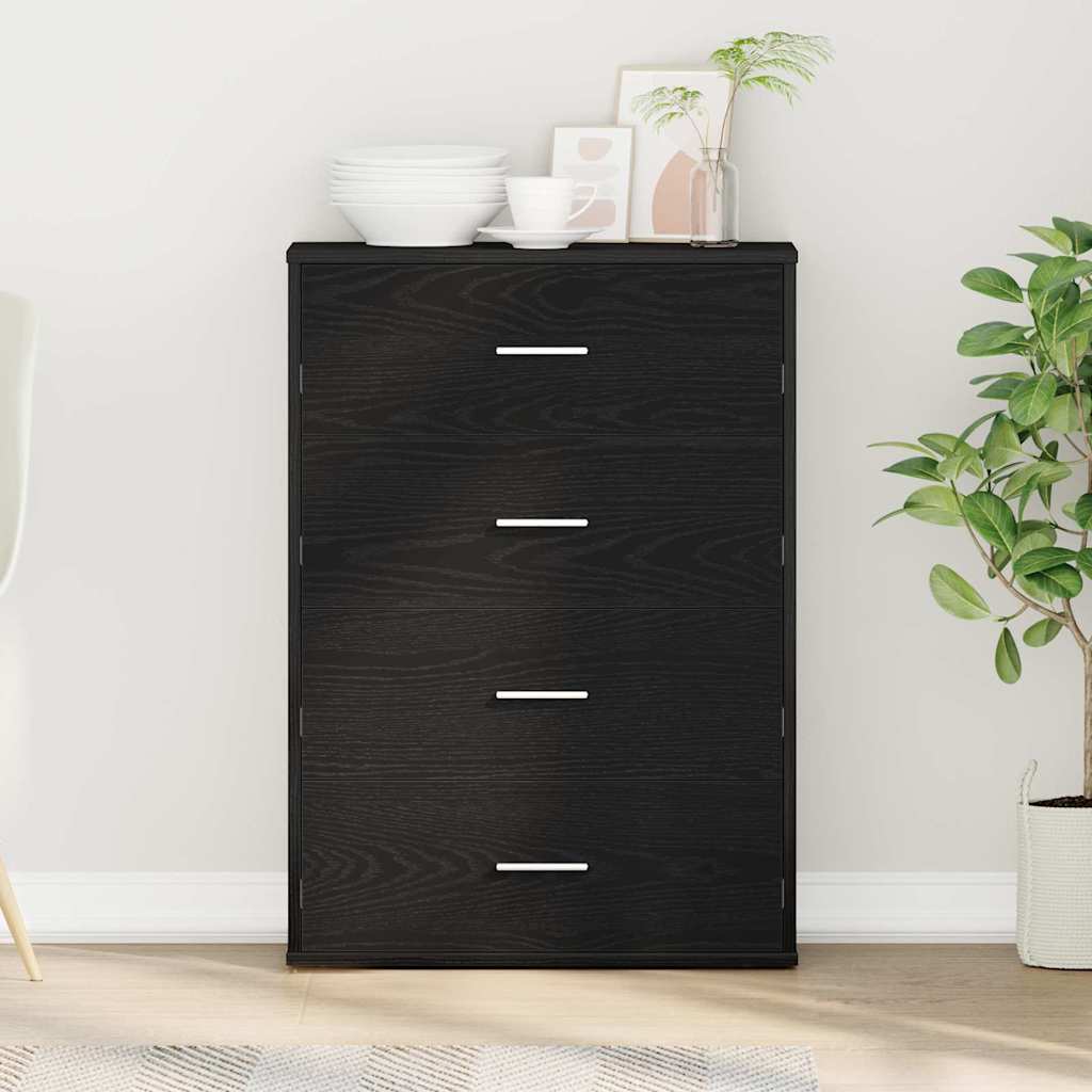 Serviesskap med skuff Svart Eik 60 x 31 x 84 cm Konstruert tre