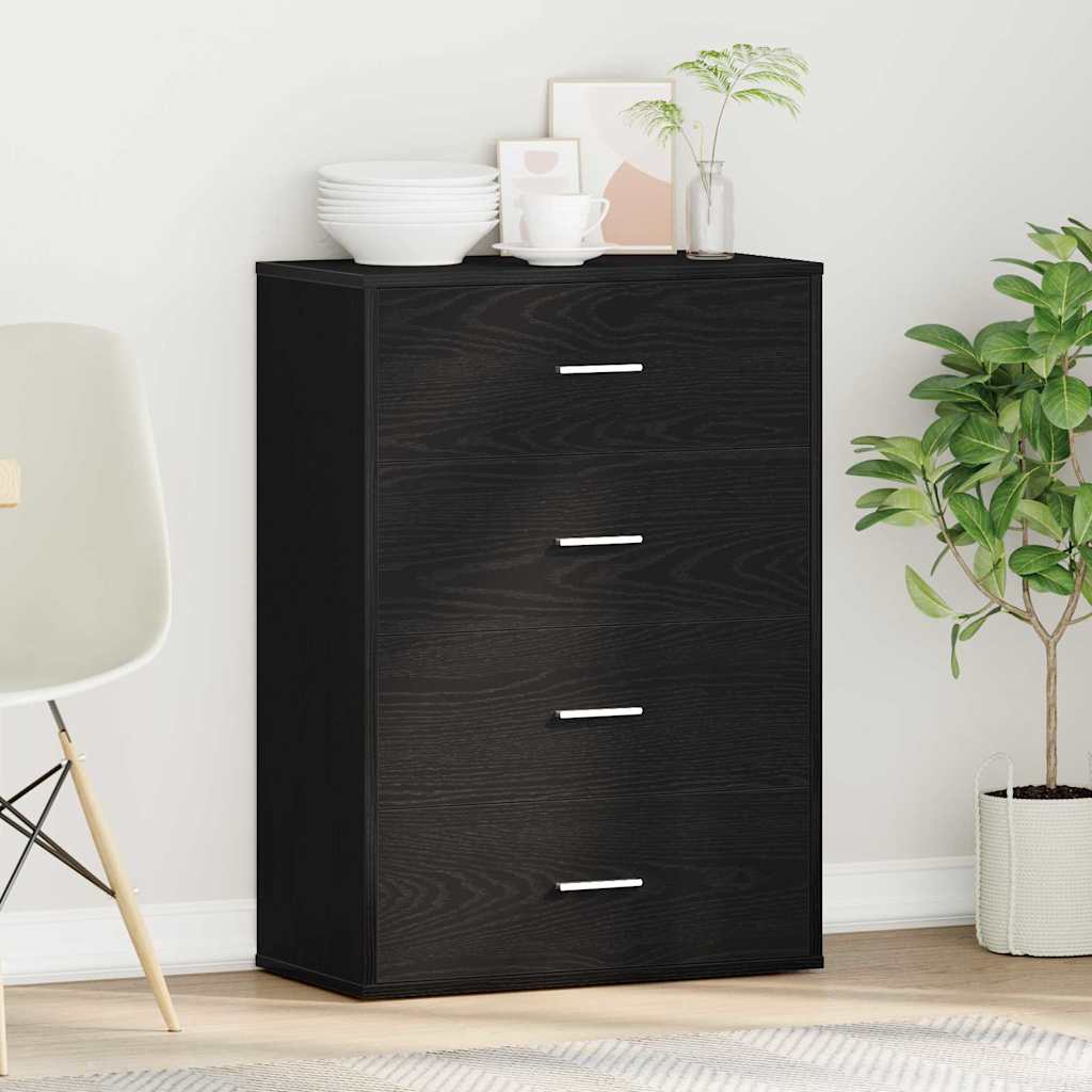 Serviesskap med skuff Svart Eik 60 x 31 x 84 cm Konstruert tre