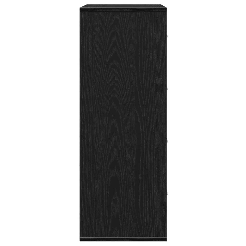 Serviesskap med skuff Svart Eik 60 x 31 x 84 cm Konstruert tre