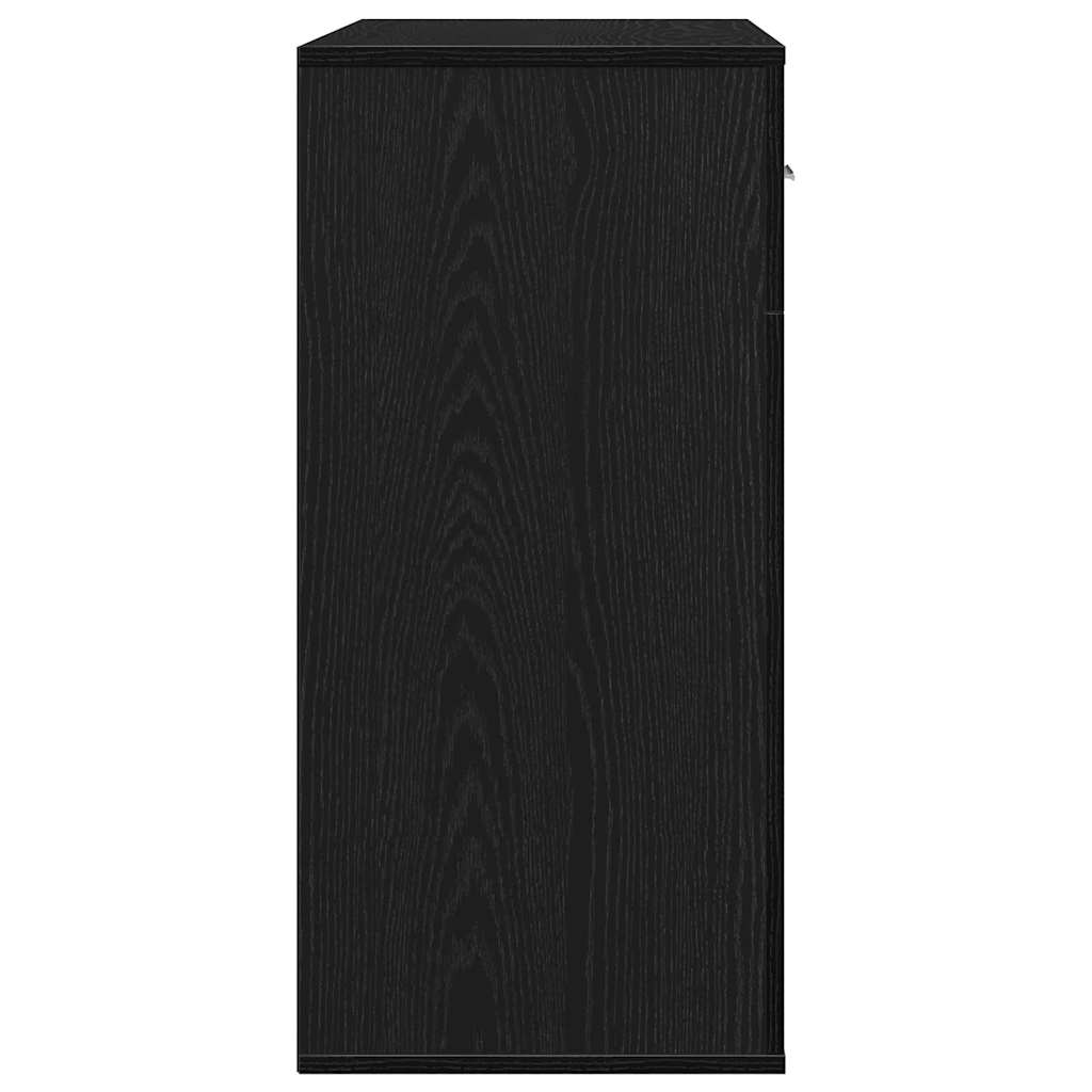 Serviesskap med skuff Svart Eik 78 x 38 x 80 cm Konstruert tre