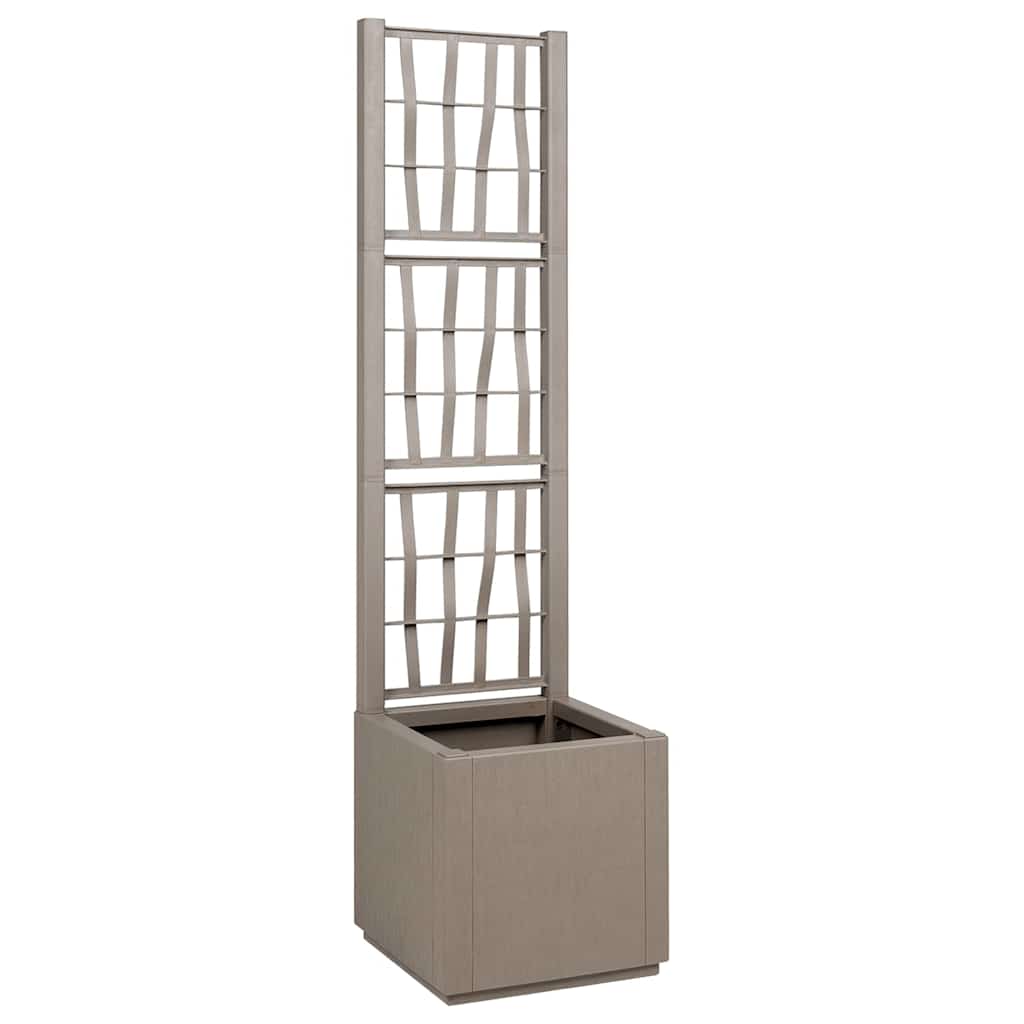 Hagepotte med klatrestativ Lys Brun 36 x 36 x 140 cm PP