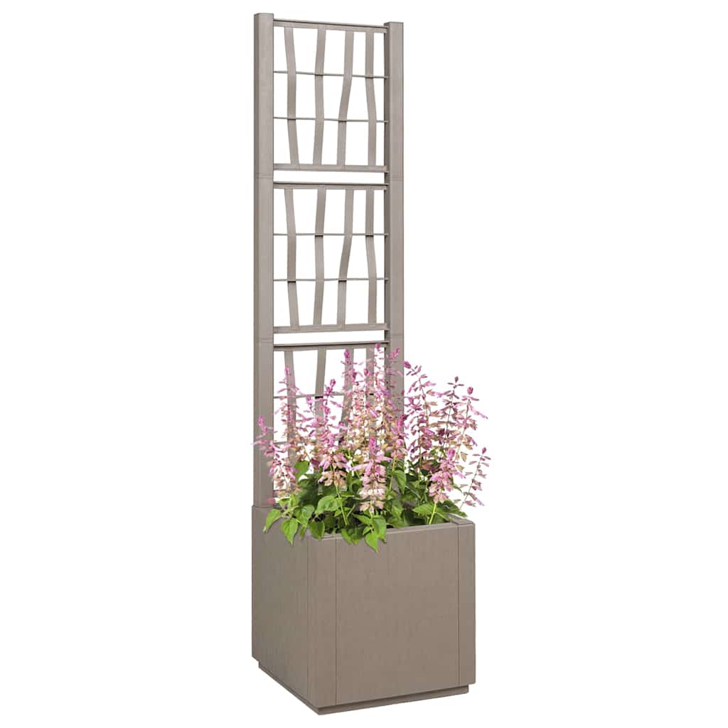 Hagepotte med klatrestativ Lys Brun 36 x 36 x 140 cm PP