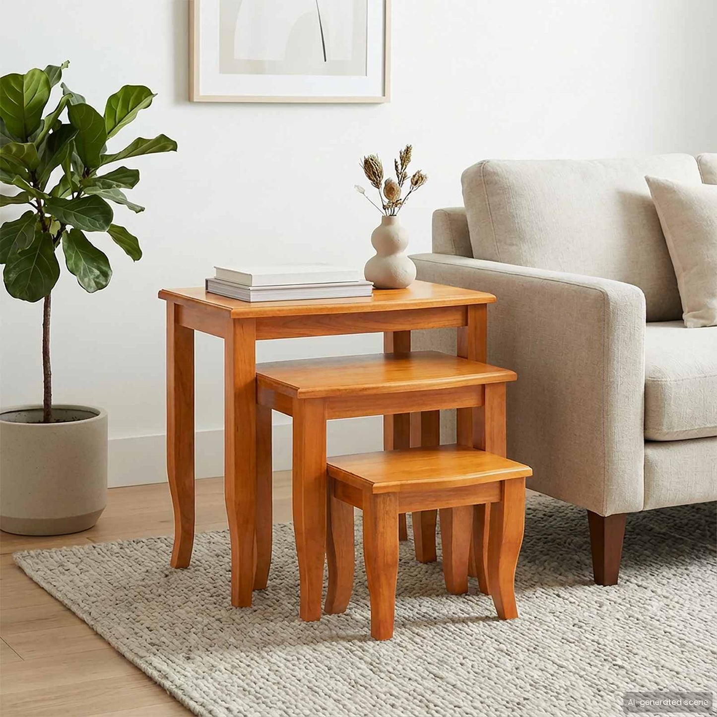 Reirbord 3 pcs Naturlig Massiv Mahogni Tre vidaXL