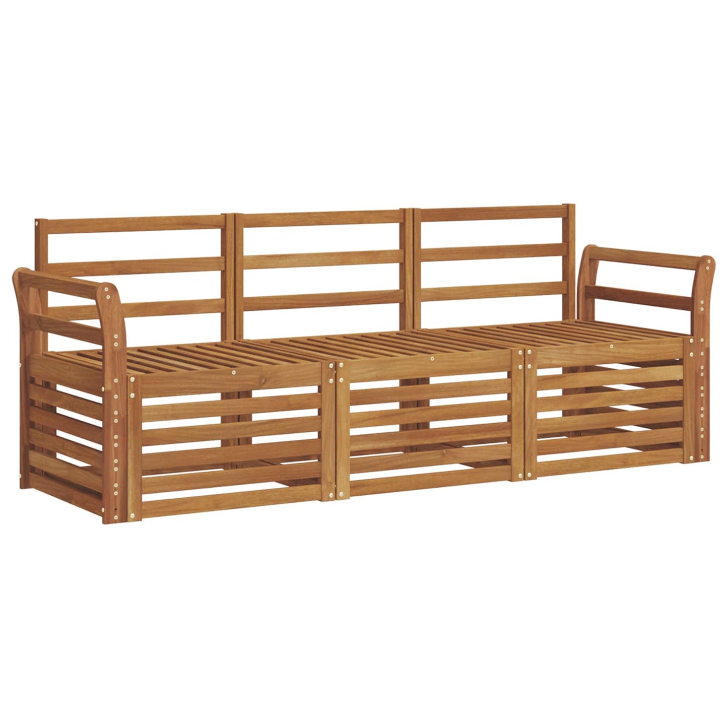 Sofasett 3 pcs Naturlig Solid akasietre
