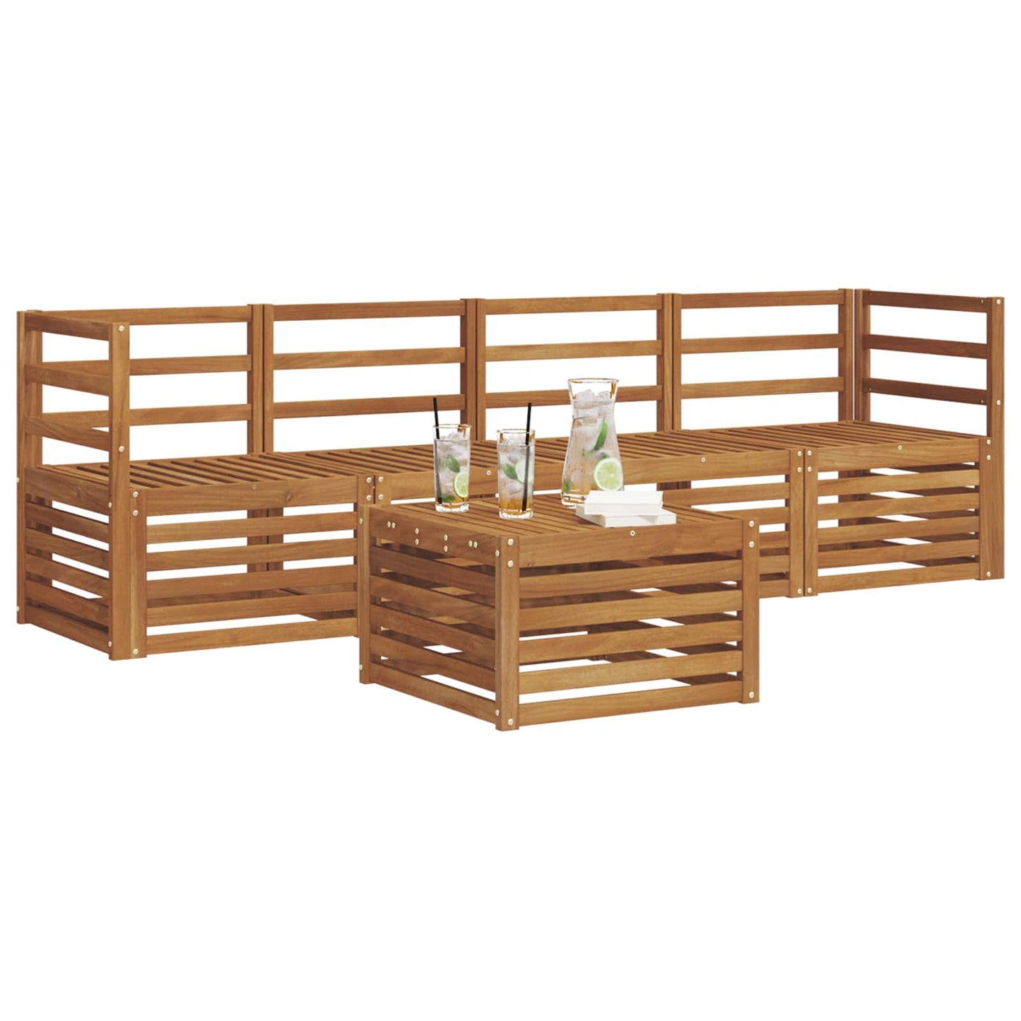 Sofasett 5 pcs Naturlig Solid akasietre
