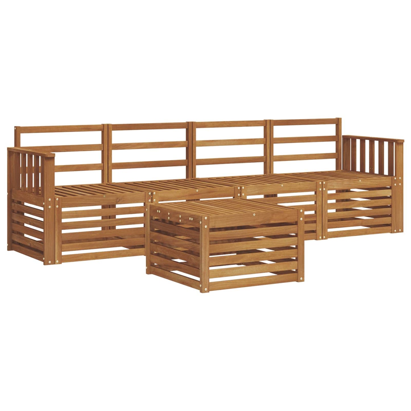 Sofasett 5 pcs Naturlig Solid akasietre