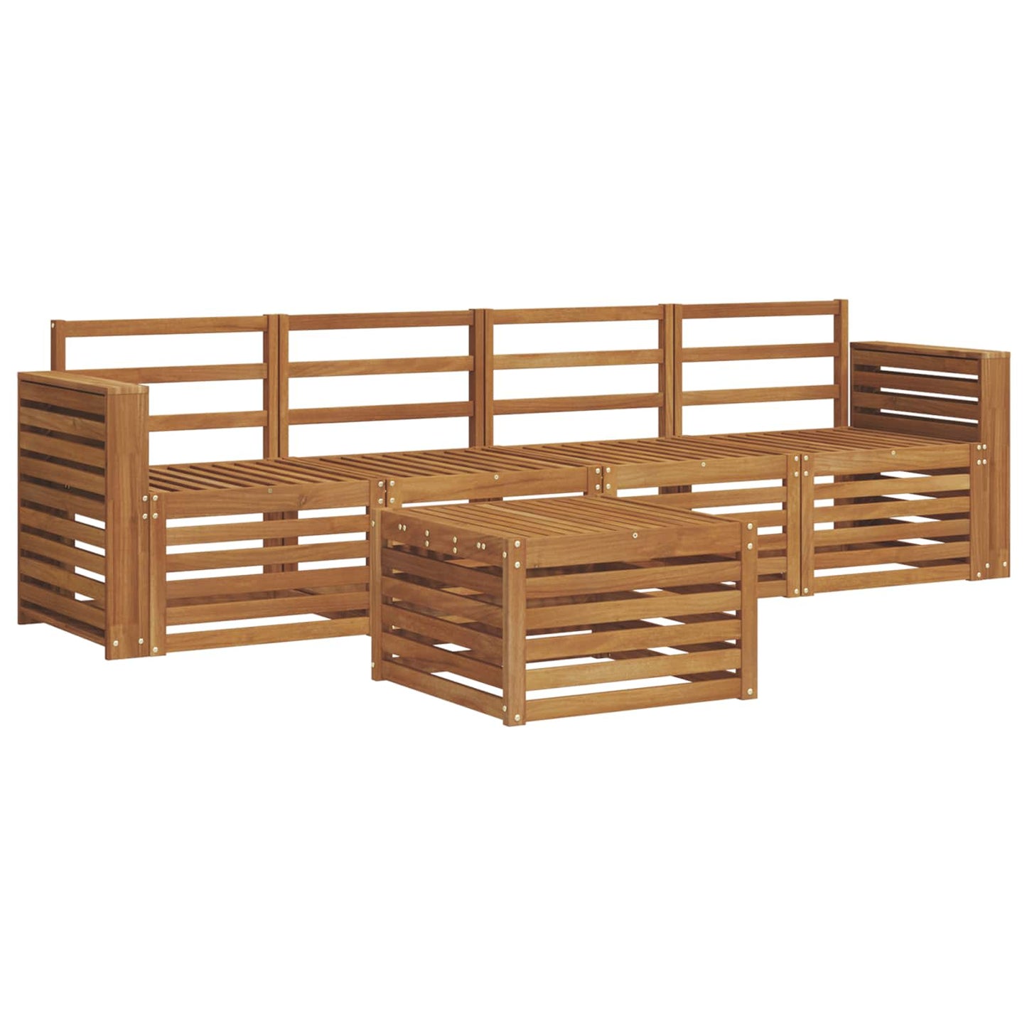 Sofasett 5 pcs Naturlig Solid akasietre