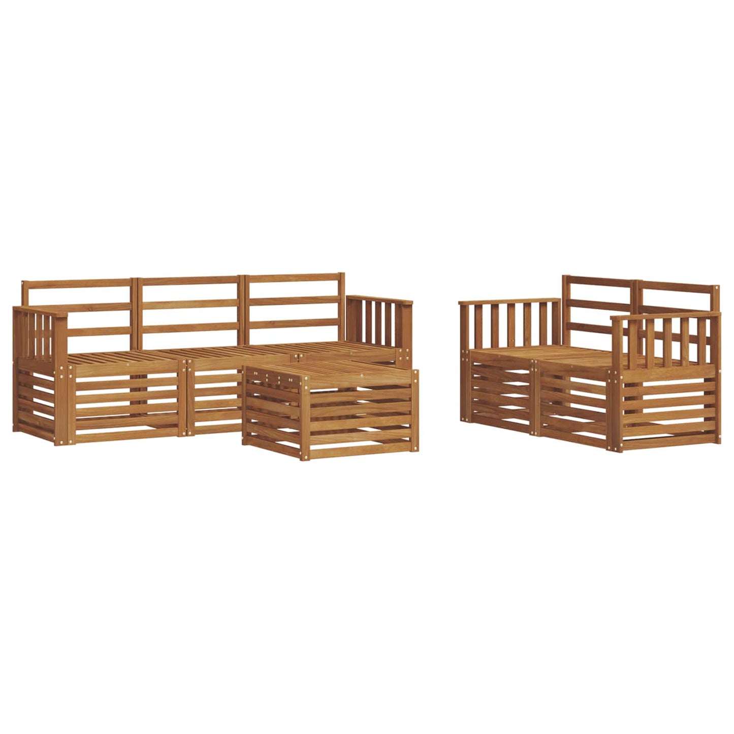 Sofasett 6 pcs Naturlig Solid akasietre