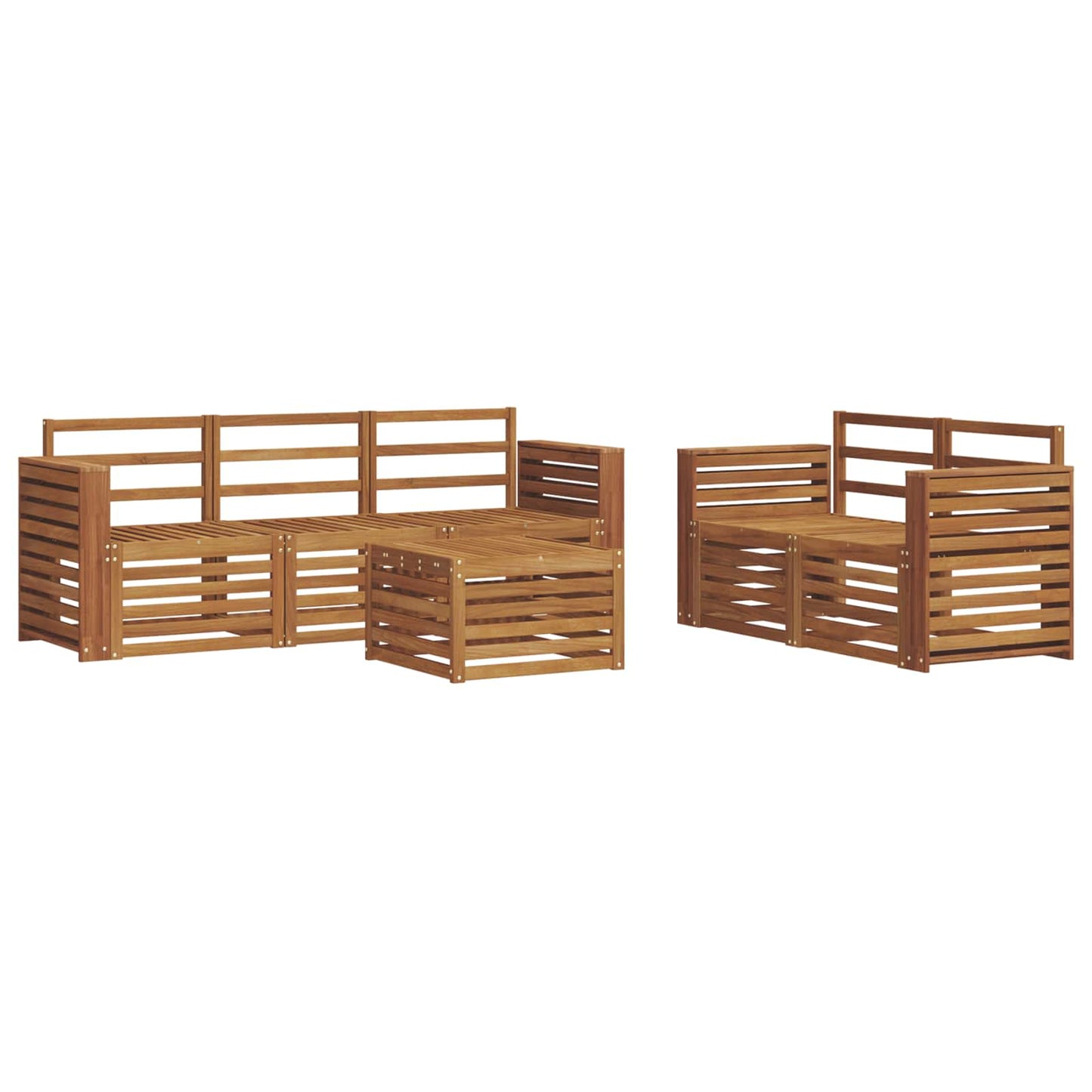 Sofasett 6 pcs Naturlig Solid akasietre