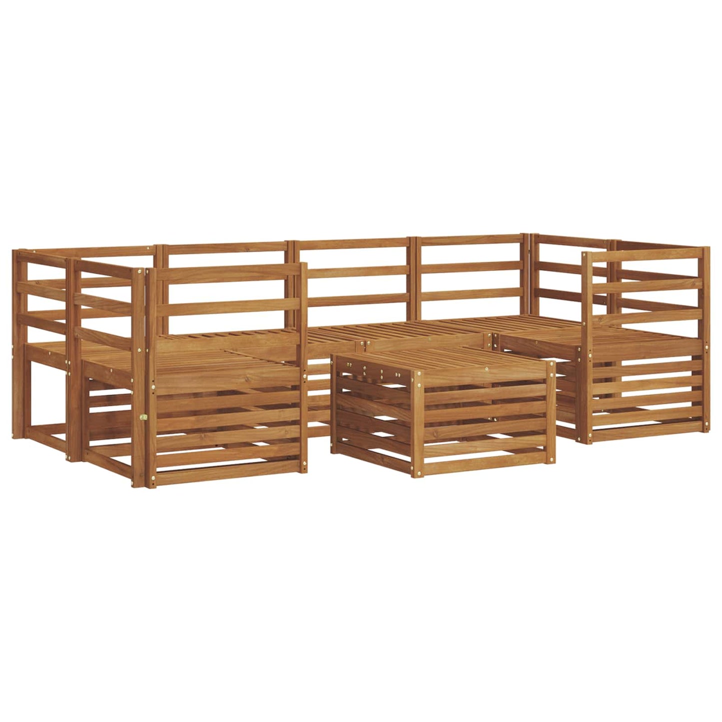 Utendørs sofa-sett 7 pcs Naturlig Solid akasietre