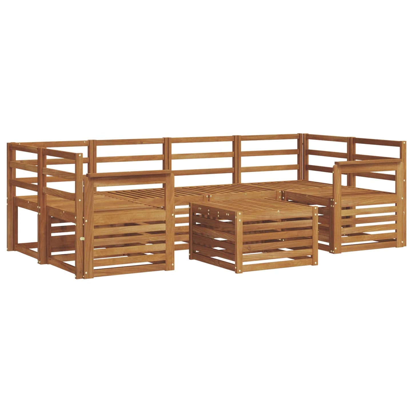 Utendørs sofa-sett 7 pcs Naturlig Solid akasietre