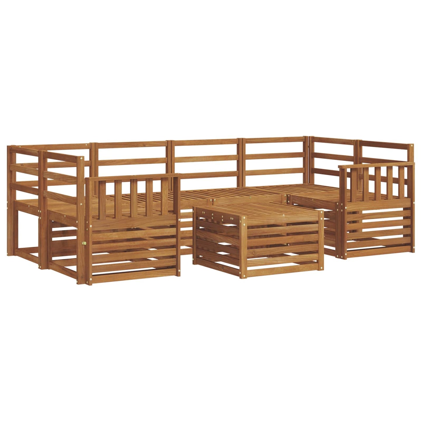 Utendørs sofa-sett 7 pcs Naturlig Solid akasietre