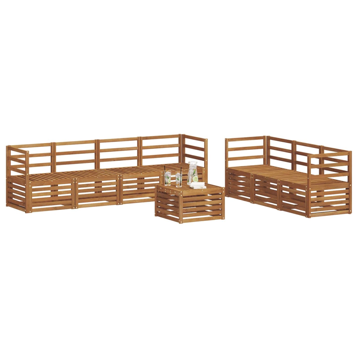 Sofasett 8 pcs Naturlig Solid akasietre vidaXL