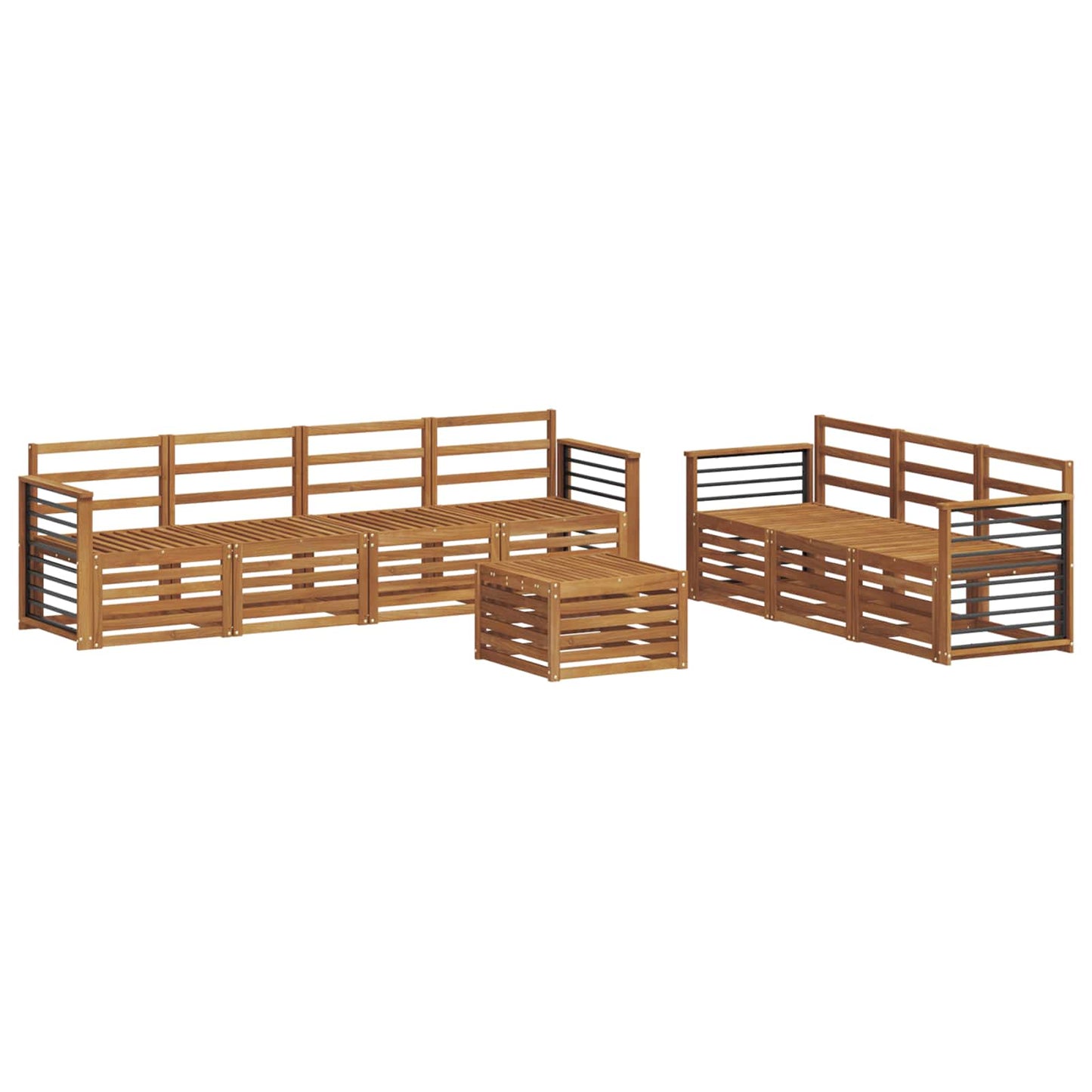 Sofasett 8 pcs Naturlig Solid akasietre vidaXL