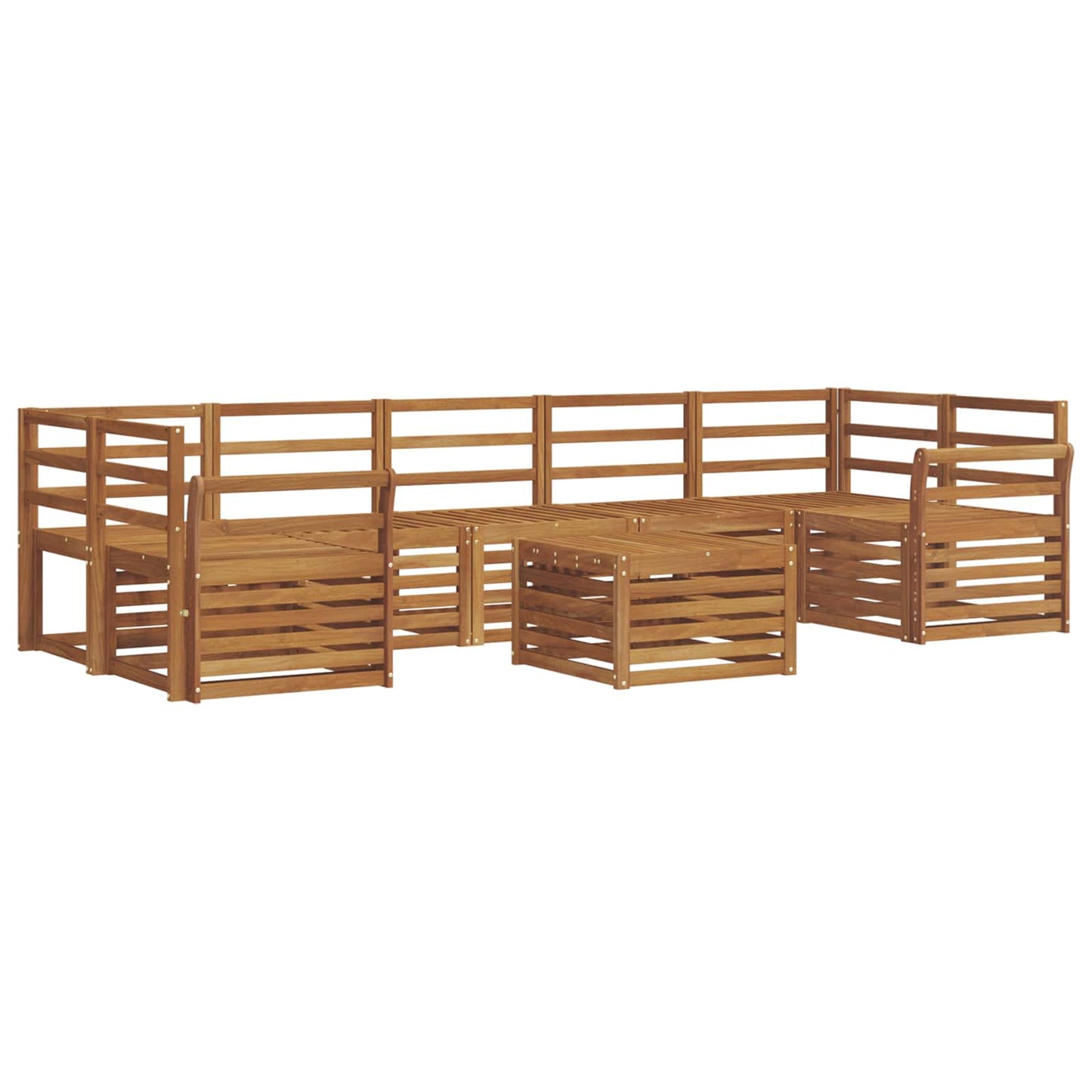 Sofasett Naturlig Solid akasietre vidaXL