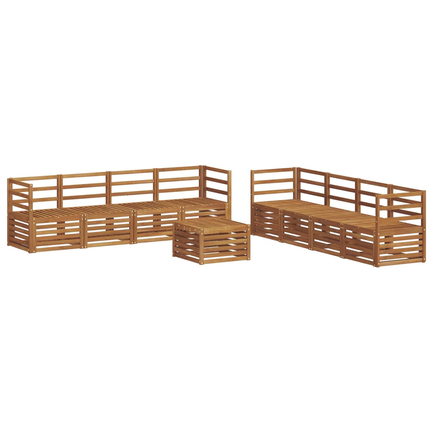 Sofasett 9 pcs Naturlig Solid akasietre vidaXL