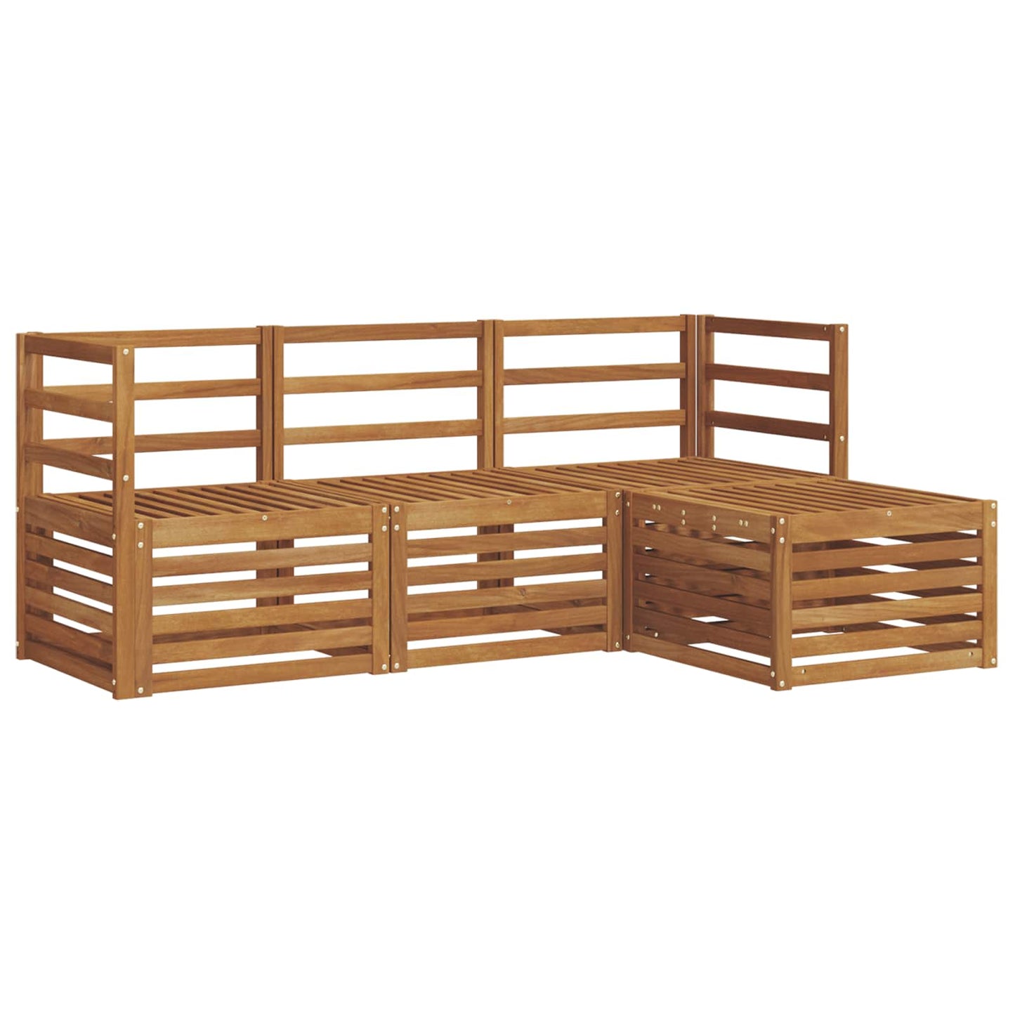 Sofasett 4 pcs Naturlig Solid akasietre vidaXL